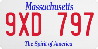 MA license plate 9XD797