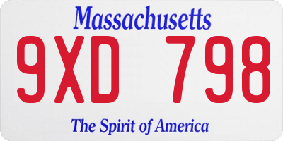 MA license plate 9XD798