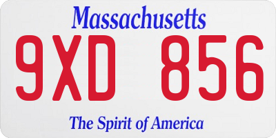 MA license plate 9XD856