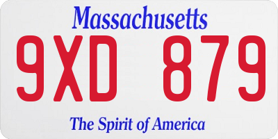 MA license plate 9XD879