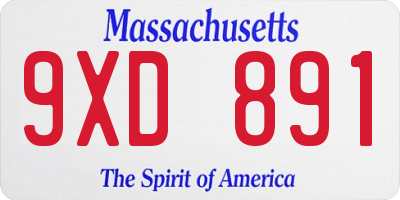 MA license plate 9XD891