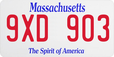 MA license plate 9XD903