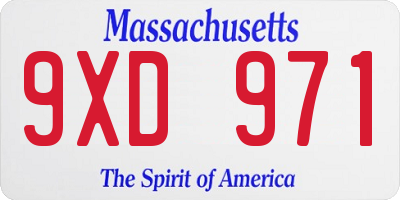 MA license plate 9XD971
