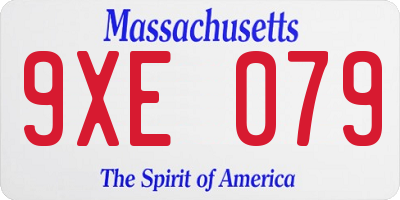 MA license plate 9XE079