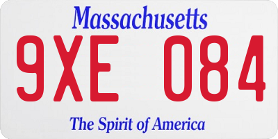 MA license plate 9XE084