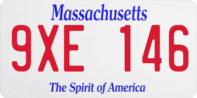 MA license plate 9XE146