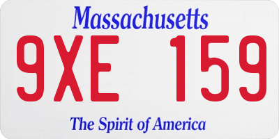 MA license plate 9XE159