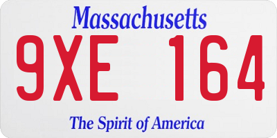 MA license plate 9XE164