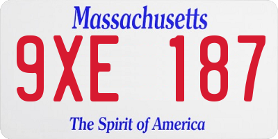MA license plate 9XE187