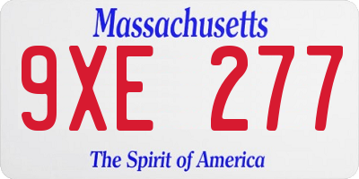 MA license plate 9XE277