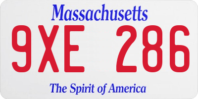 MA license plate 9XE286