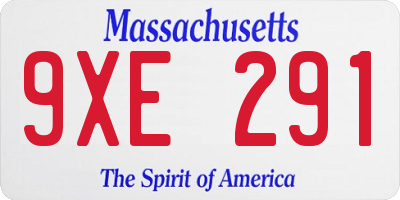 MA license plate 9XE291