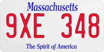 MA license plate 9XE348