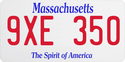 MA license plate 9XE350