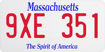 MA license plate 9XE351