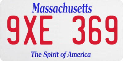 MA license plate 9XE369