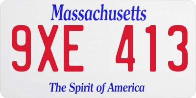 MA license plate 9XE413