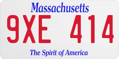 MA license plate 9XE414