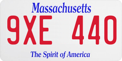 MA license plate 9XE440