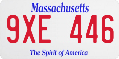 MA license plate 9XE446
