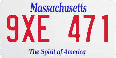 MA license plate 9XE471