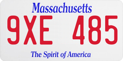 MA license plate 9XE485