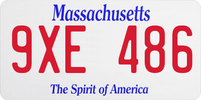 MA license plate 9XE486