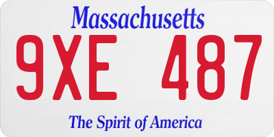 MA license plate 9XE487