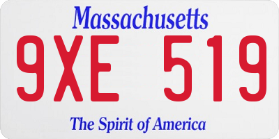 MA license plate 9XE519