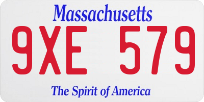MA license plate 9XE579