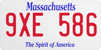 MA license plate 9XE586