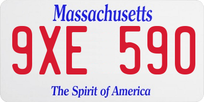 MA license plate 9XE590