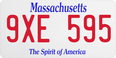 MA license plate 9XE595