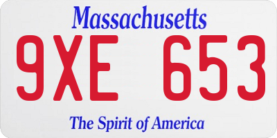 MA license plate 9XE653