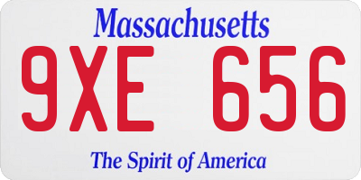 MA license plate 9XE656