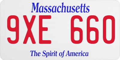MA license plate 9XE660