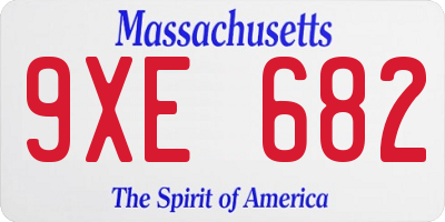 MA license plate 9XE682