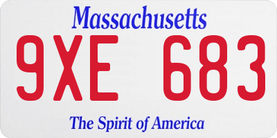 MA license plate 9XE683