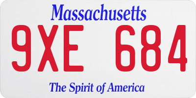 MA license plate 9XE684