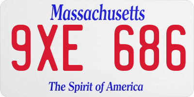 MA license plate 9XE686