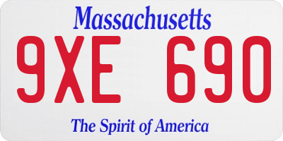 MA license plate 9XE690