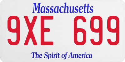 MA license plate 9XE699