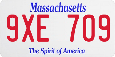 MA license plate 9XE709