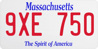 MA license plate 9XE750