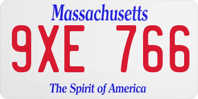 MA license plate 9XE766