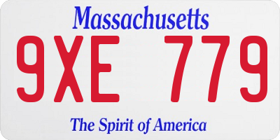 MA license plate 9XE779
