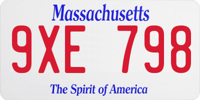 MA license plate 9XE798