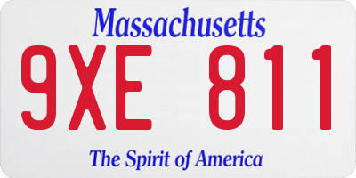 MA license plate 9XE811