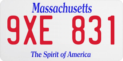 MA license plate 9XE831