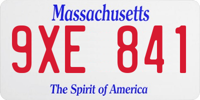 MA license plate 9XE841